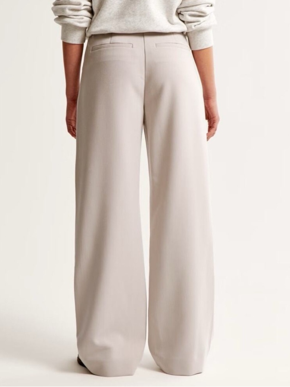 Abercrombie & Fitch Sloane Tailored Wide Leg Dress Pants Beige Cream Size 2 - Picture 2 of 9
